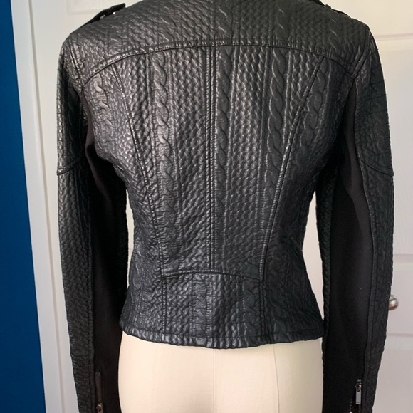 Black Faux Leather Intricate Surface Details - Picture 2 of 6